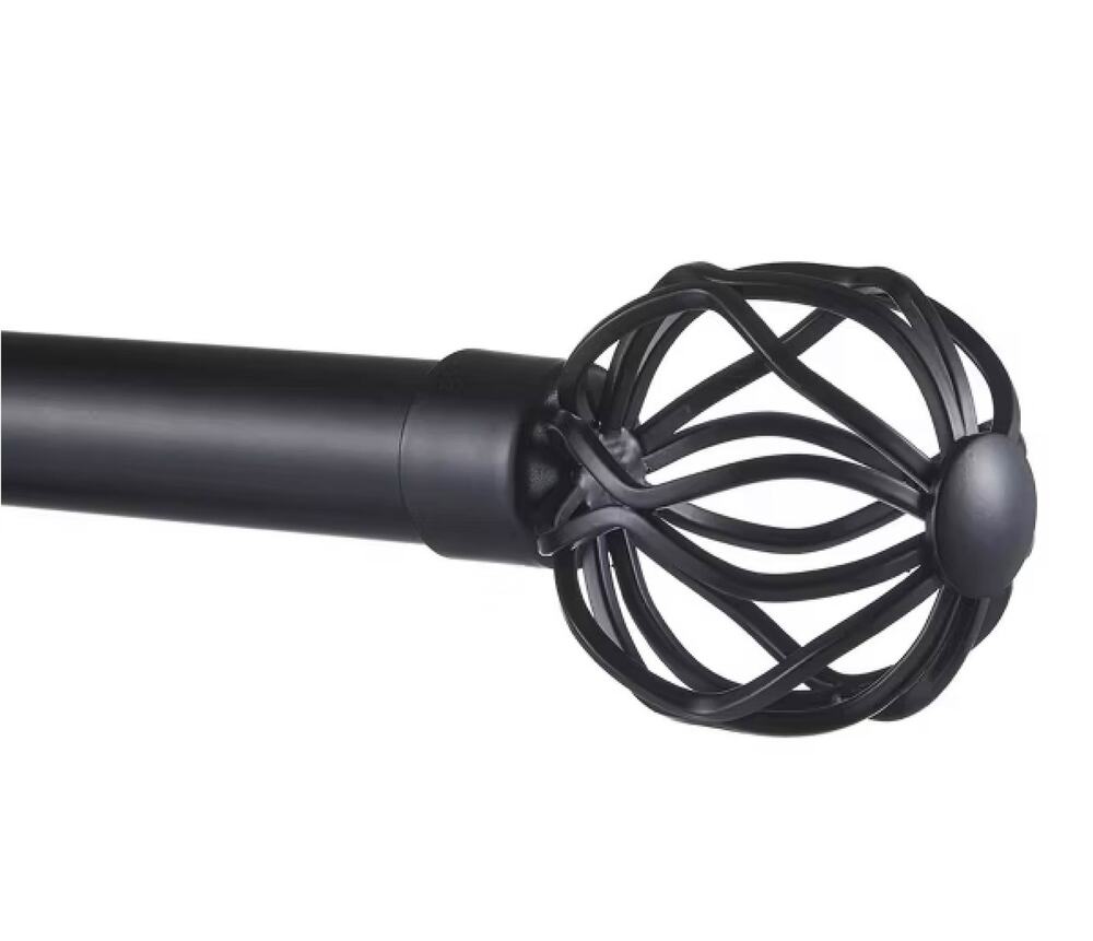 Exclusive Home Ogee 1" Adjustable Curtain Rod 66 to 120 in Matte Black